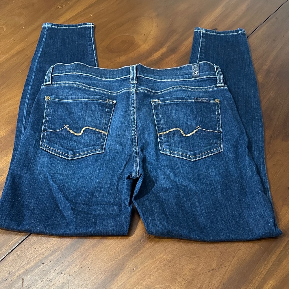 7 For All Mankind Dark Blue Skinny Jeans